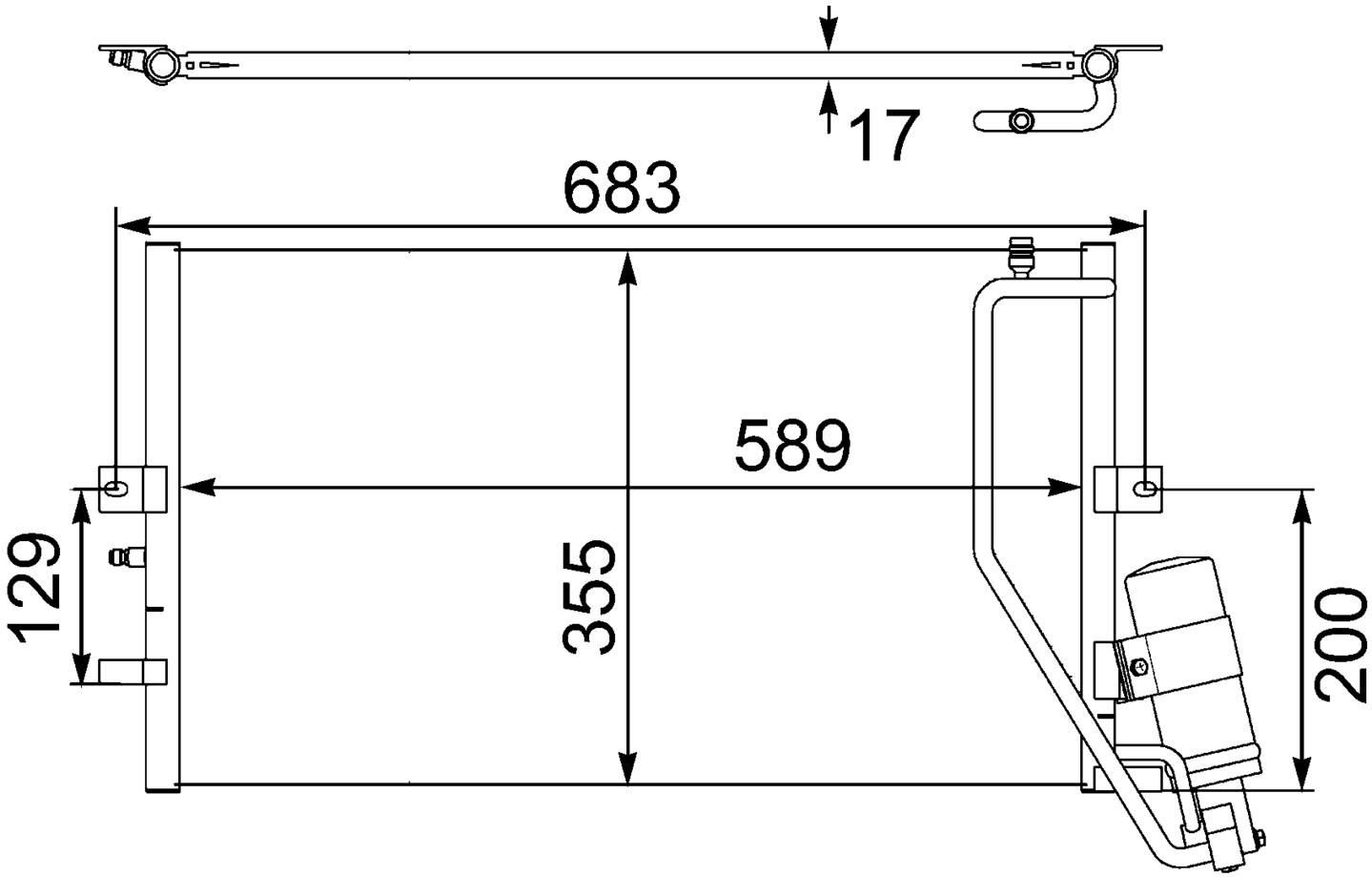 SAAB A/C Condenser 5048350 - Behr 351304131